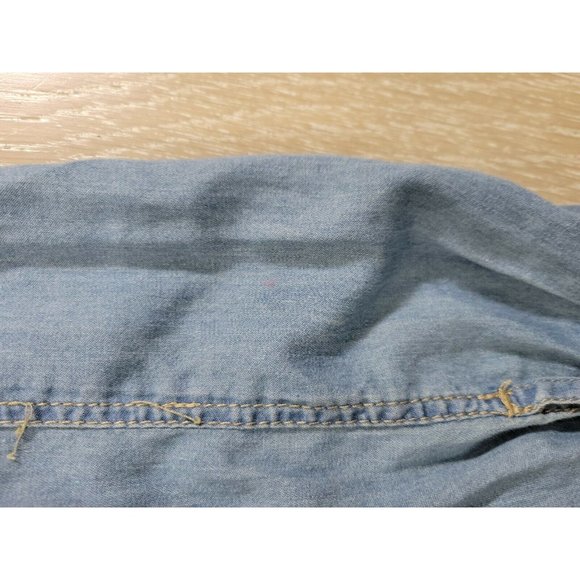 INSO Women's Medium Pearl Snap Western Chambray Denim Shirt Southwestern Back - Picture 10 of 10
